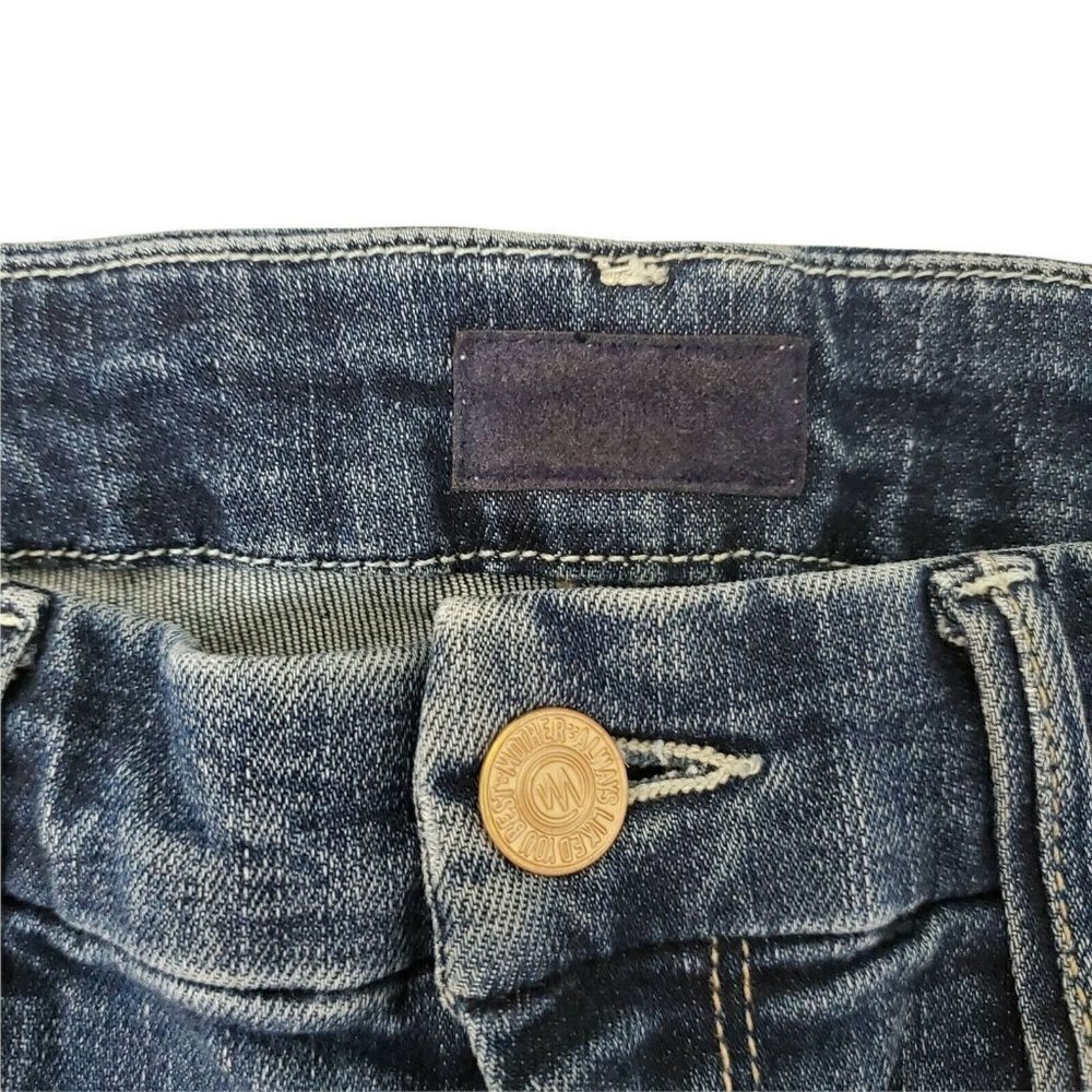 Mother Jeans 24 Blue High Waist Looker Ankle Fray Distressed Closer to The Edge - Picture 6 of 13